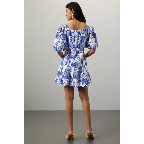 FARM Rio Garden Tiles Mini Dress Size L (Missing Buttons) - Picture 3 of 7